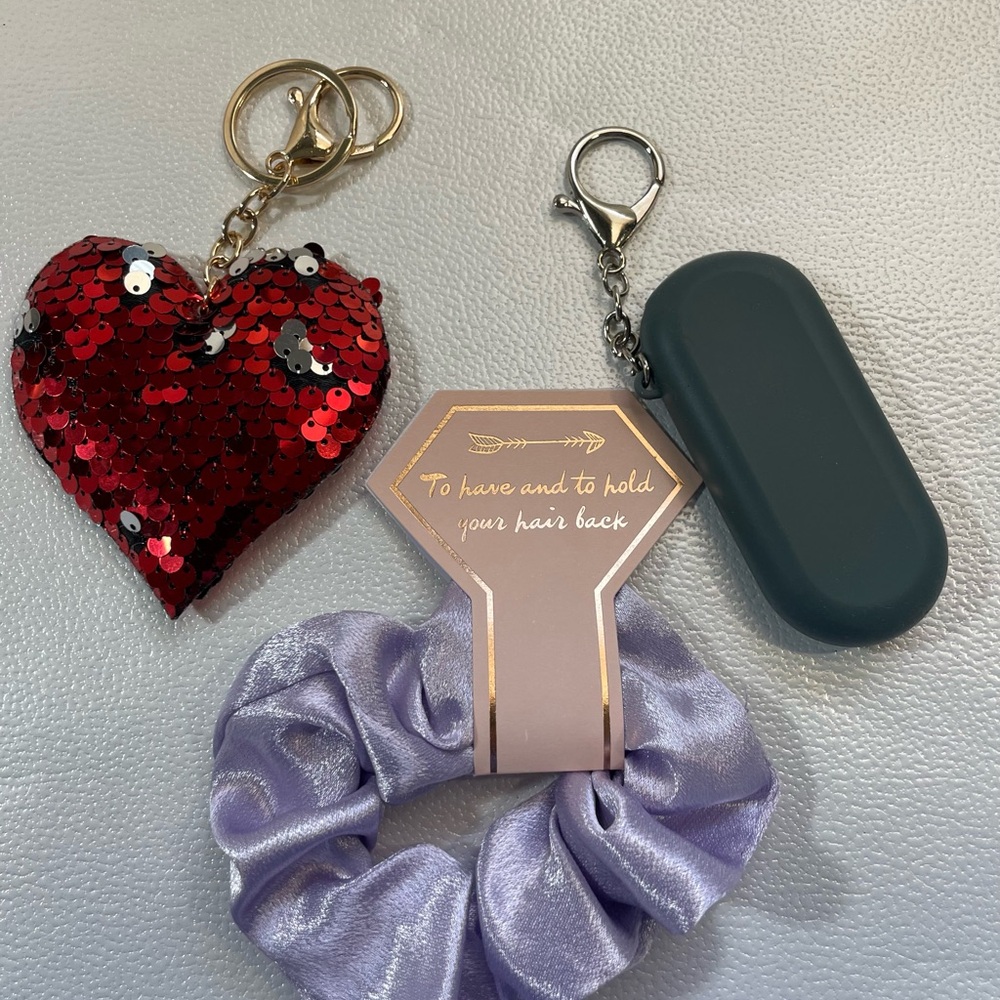 Red and Purple Hair Accessories Set with Sparkle